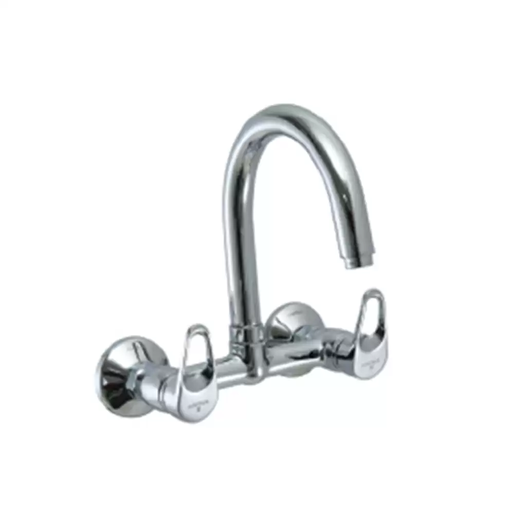 Hafele Brass Wall Mounted Sink Mixer With 2 Handle - Ace (104 x 64 mm), Chrome