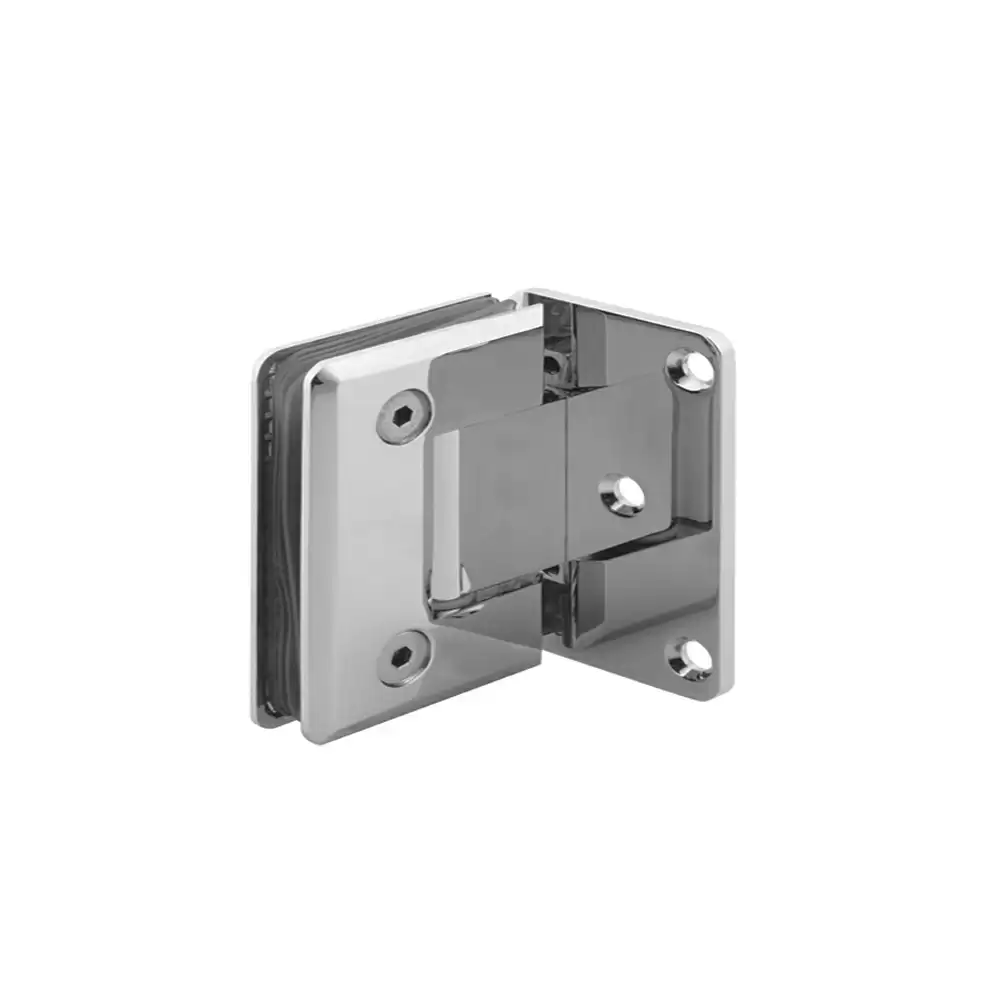 Hafele Wall to Glass Hinge 90° for 8 to 10mm Glass, Nickel Matt