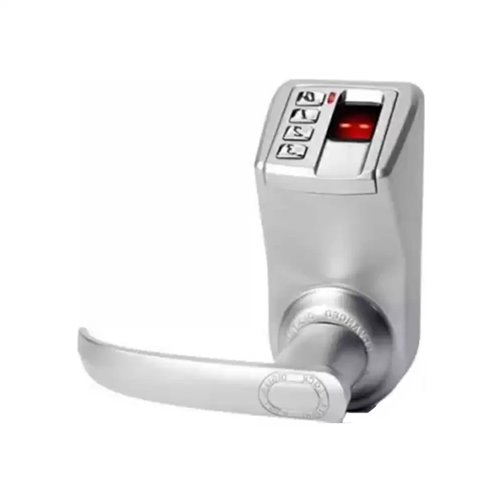 ADEL Smart Door Lock for Hotel With Fingerprint, Pin Code & Key Access, Silver (1 Year Warranty)