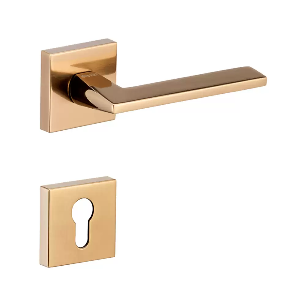 Dorset Farretto Atelier Mortise On Rose Door Handle - Hamilton Gold