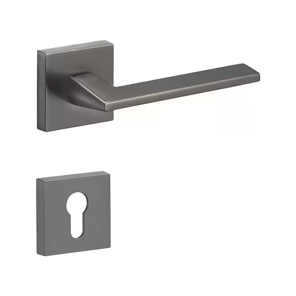 Dorset Farretto Atelier Mortise On Rose Door Handle - Titanium Matt