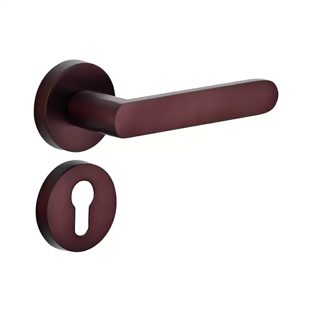 Dorset Farretto Cadila Mortise On Rose Door Handle - Merlot