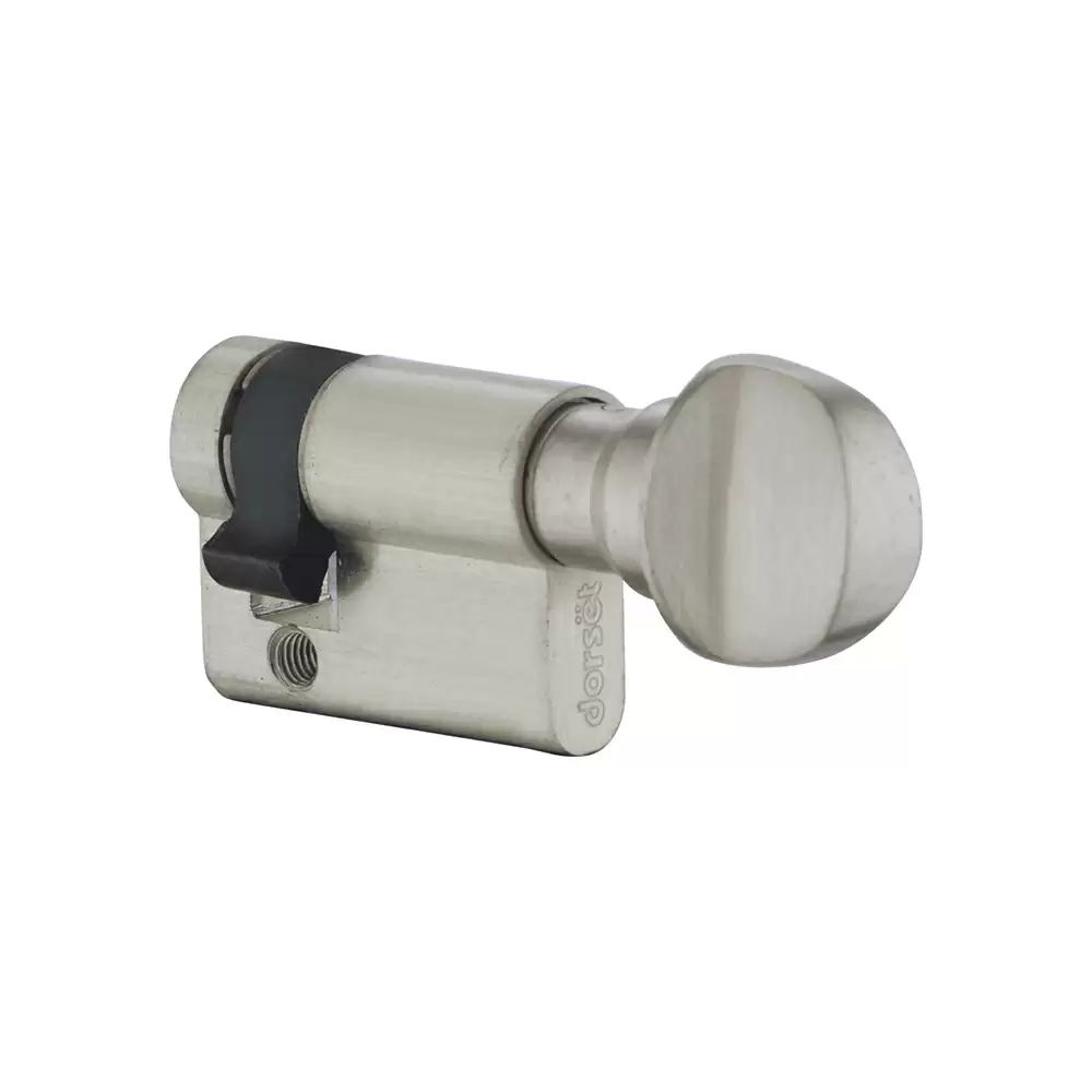 Dorset CL 212H Euro Profile Half Pin Cylinder Lock With Knob - 100 mm (Silver Satin)