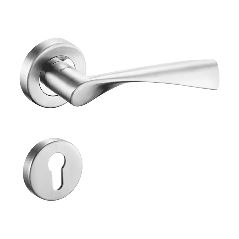 Dorset Cella SS 304 Mortise On Rose Door Handle - Silver Satin