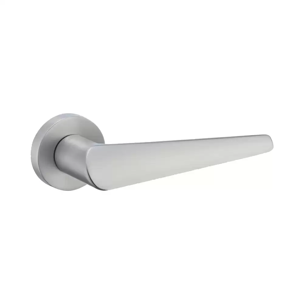 Dorset Premium Celisa Mortise On Rose Door Handle - Silver Satin