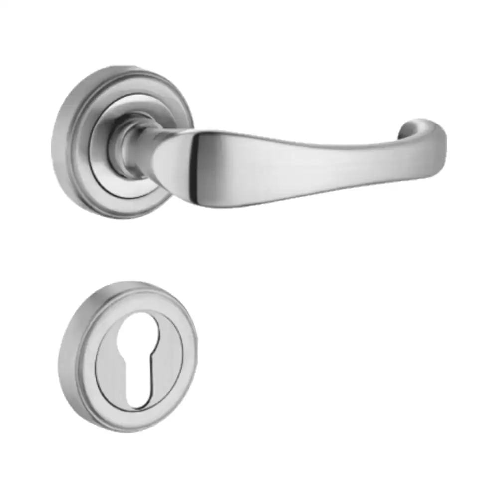 Dorset Premium Dana Mortise On Rose Door Handle - Silver Satin