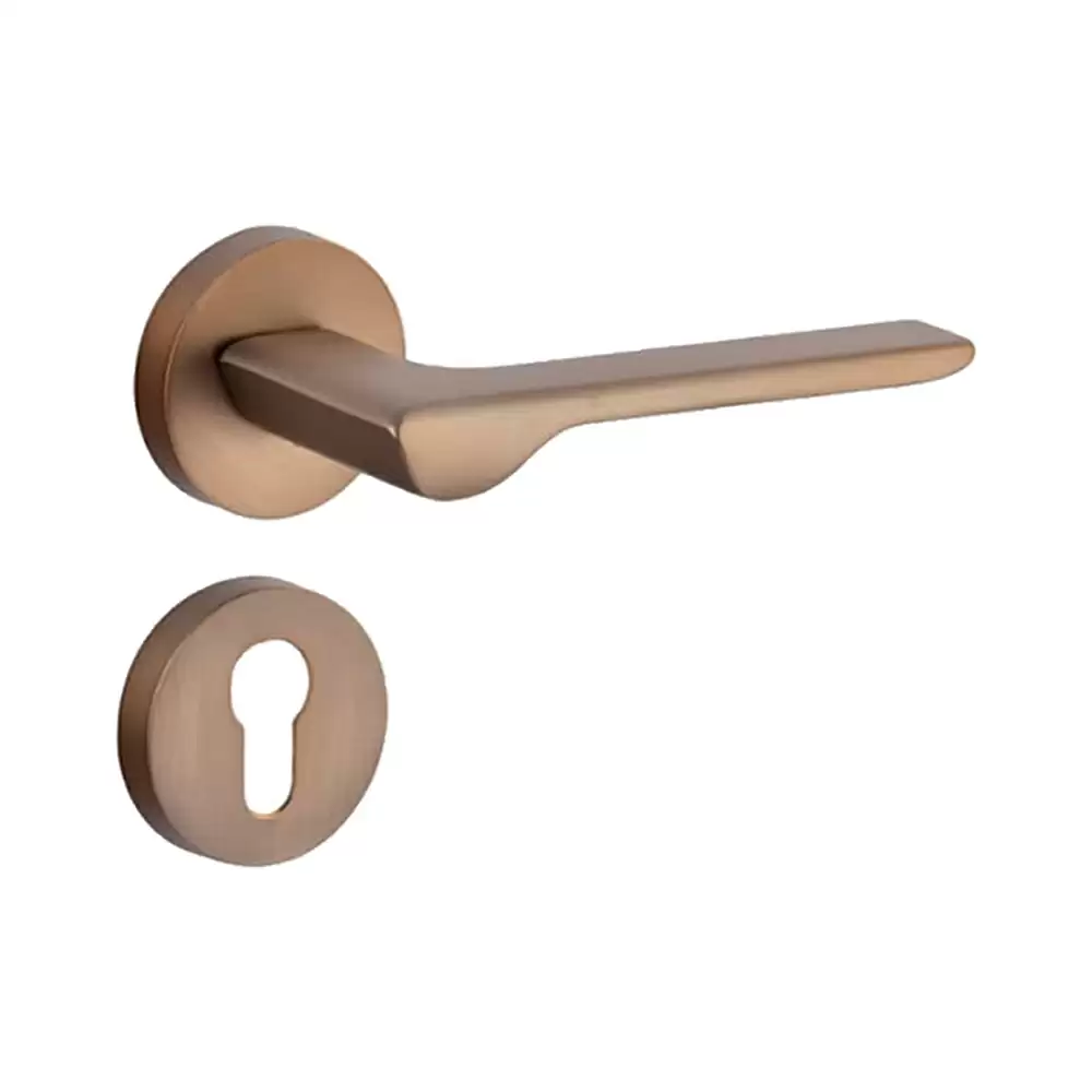 Dorset Farretto Drop Mortise On Rose Door Handle - Cognac Bronze