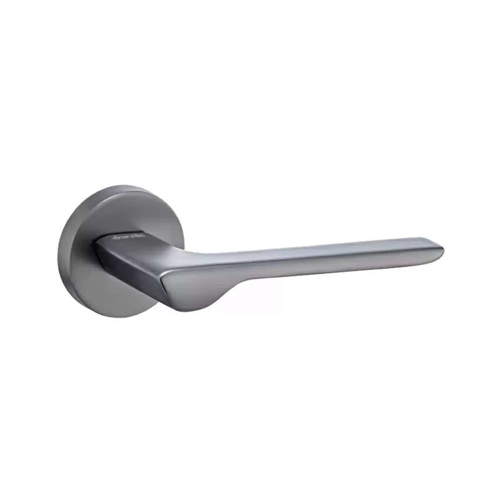 Dorset Premium Drop Mortise On Rose Door Handle - Silver Satin