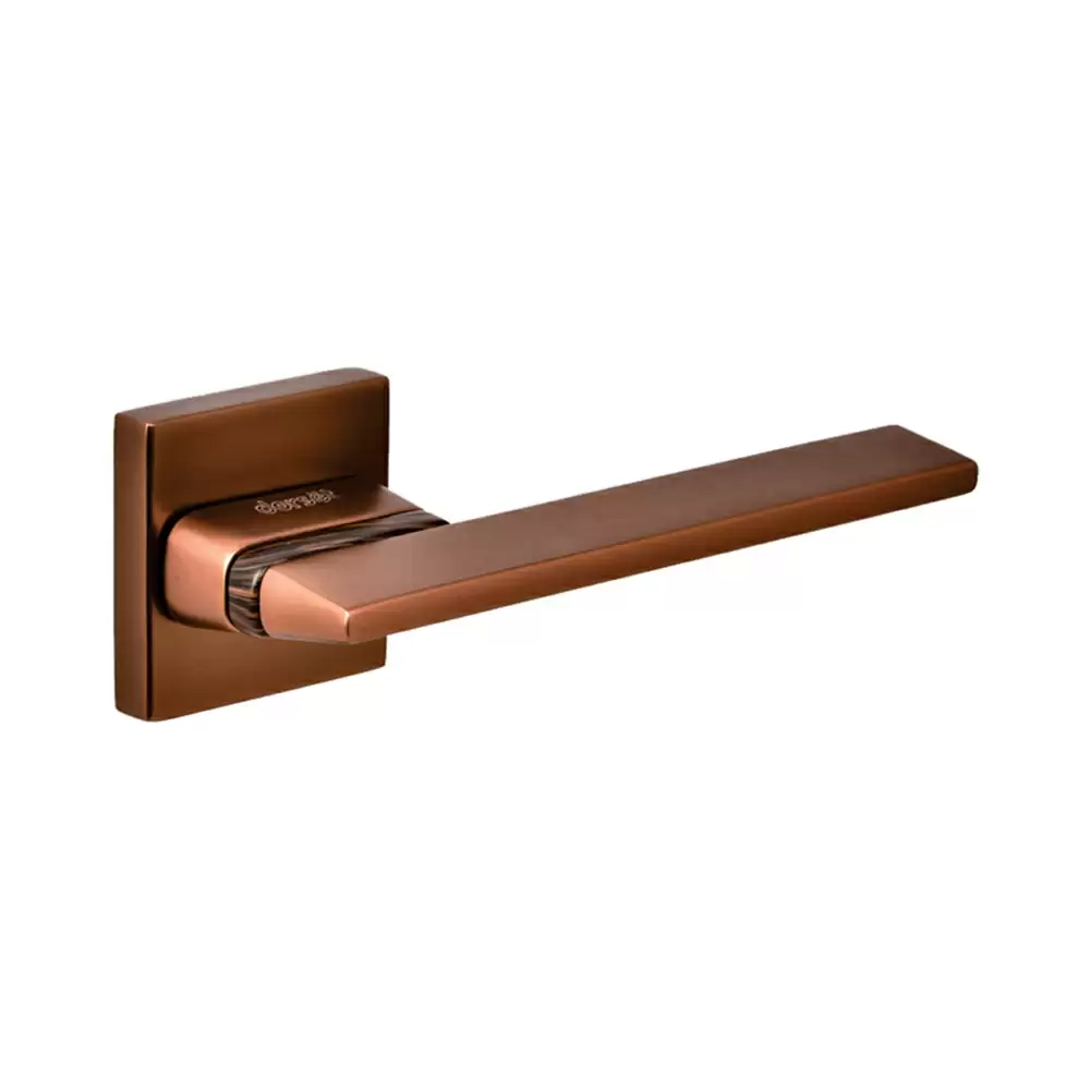 Dorset Farretto Flo Mortise On Rose Door Handle - Ferro/Wood