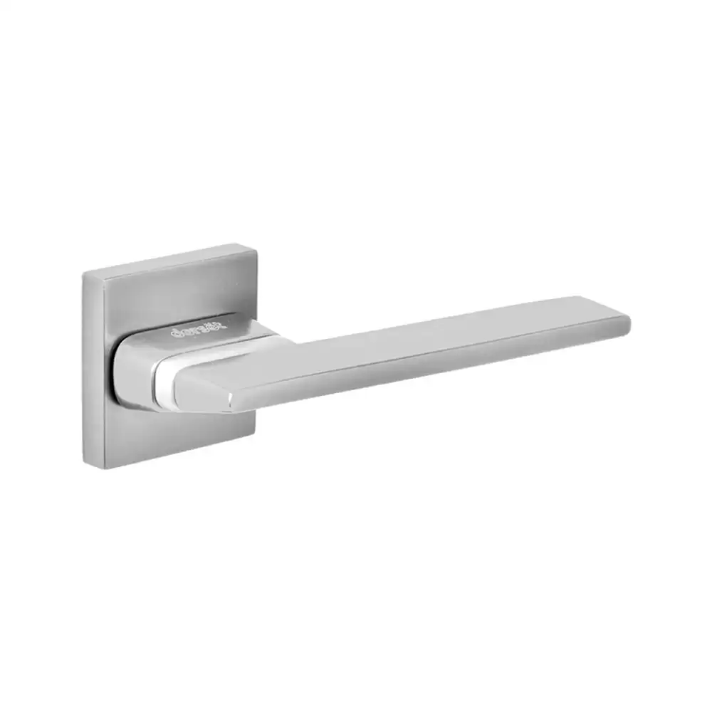 Dorset Premium Flo Mortise On Rose Door Handle - Silver Satin