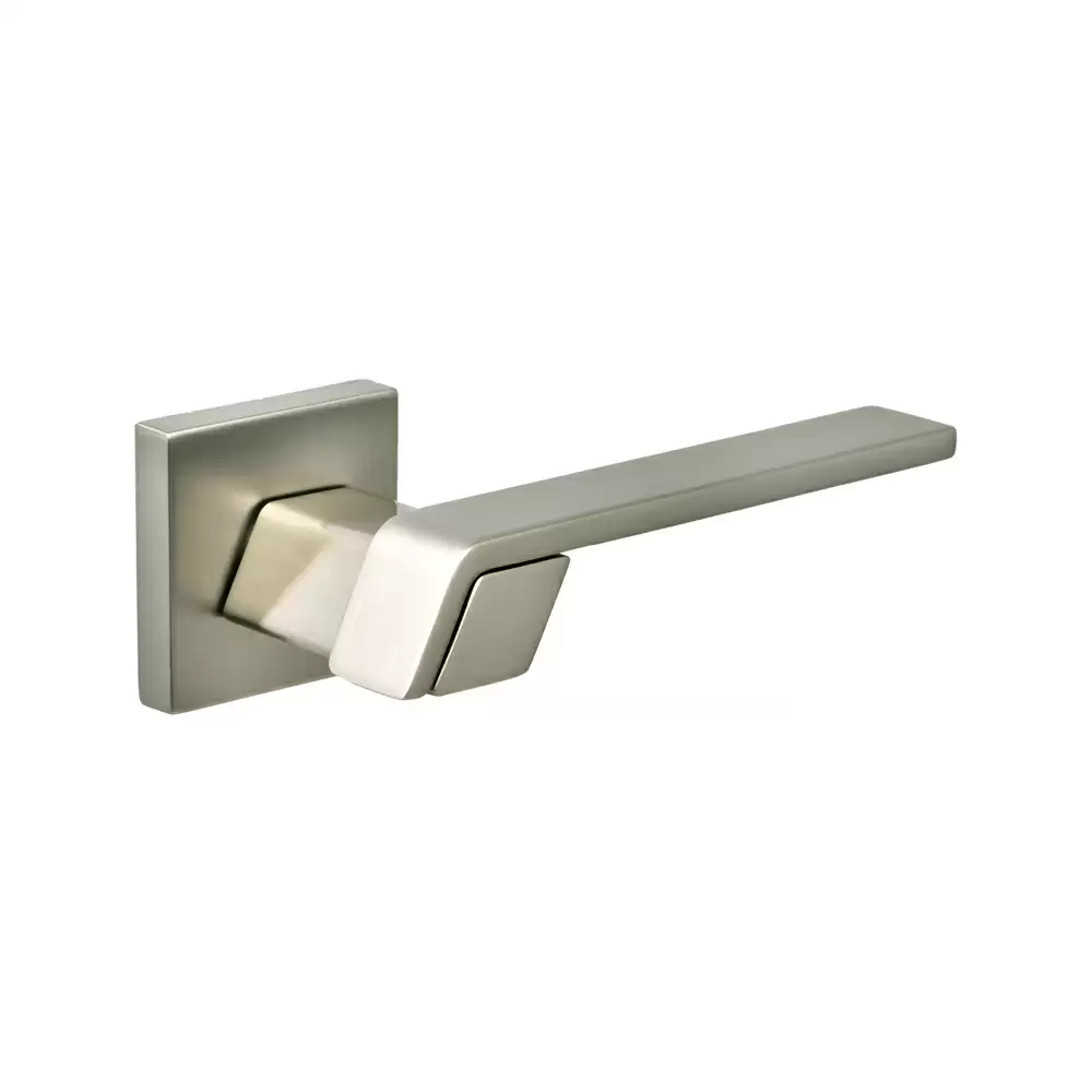 Dorset Premium Infinito Mortise On Rose Door Handle - Satin Matt/Silver Satin