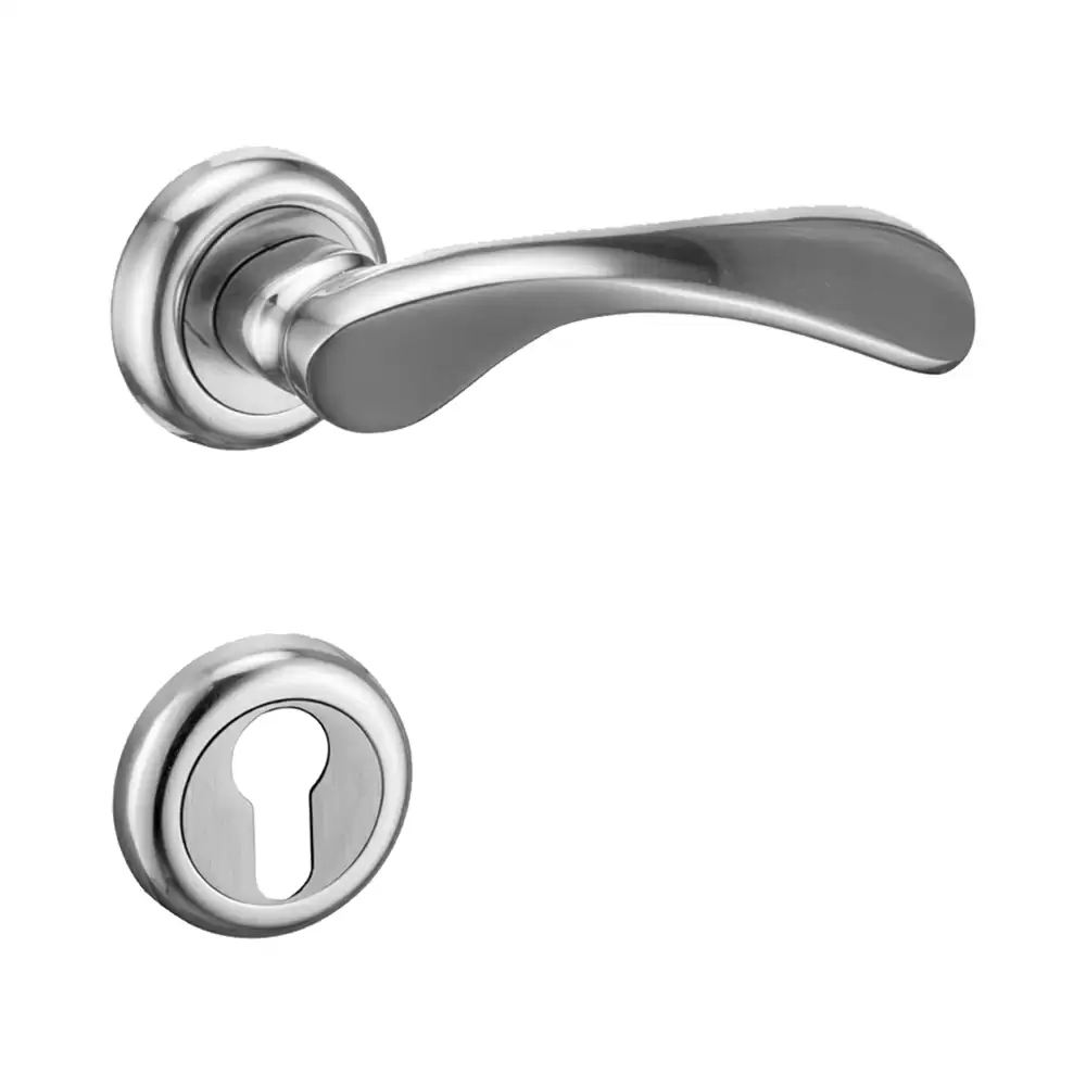 Dorset Premium Madonna Mortise On Rose Door Handle - Silver Satin