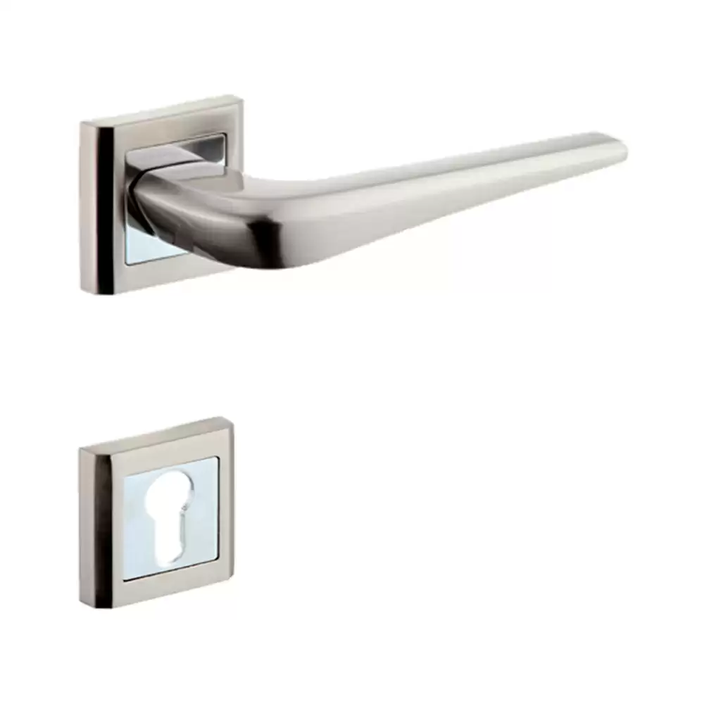 Dorset Premium Morphos Mortise On Rose Door Handle - Silver Satin