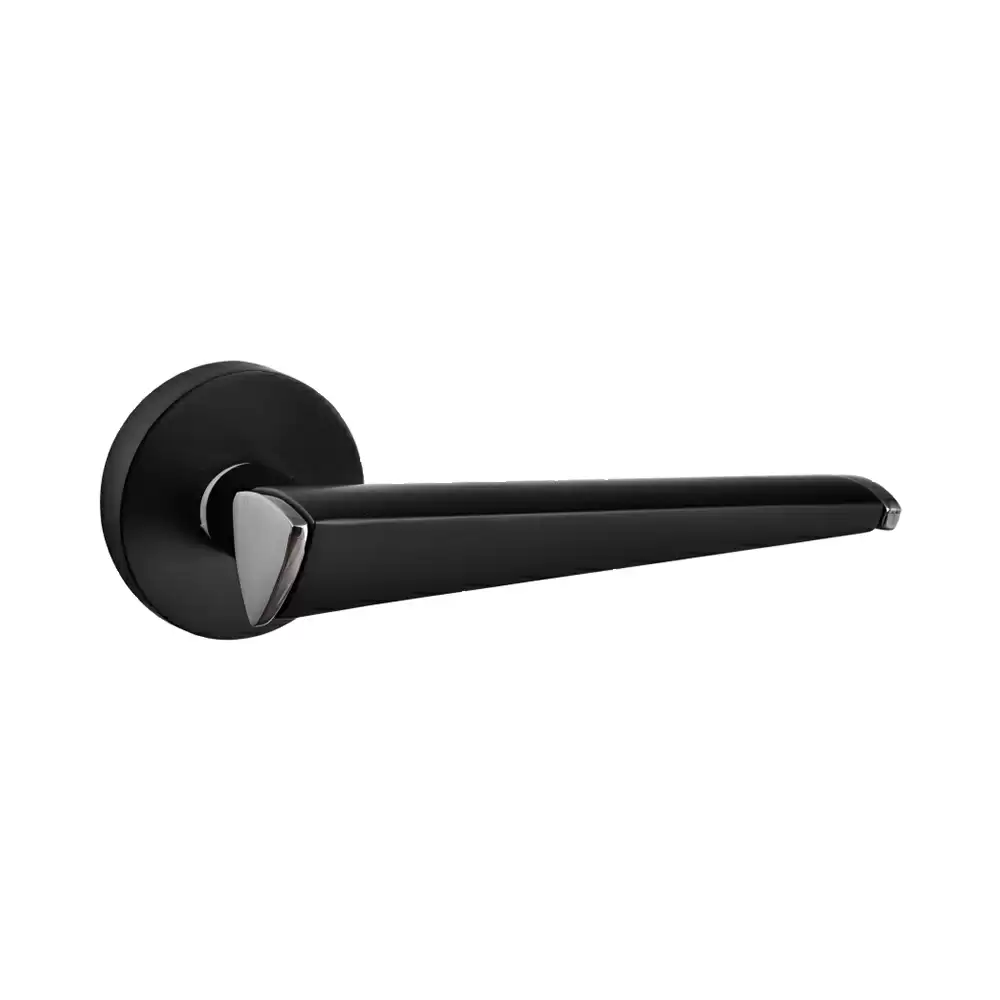 Dorset Farretto Orbia Mortise On Rose Door Handle - Black Nickel/Graphite Matt