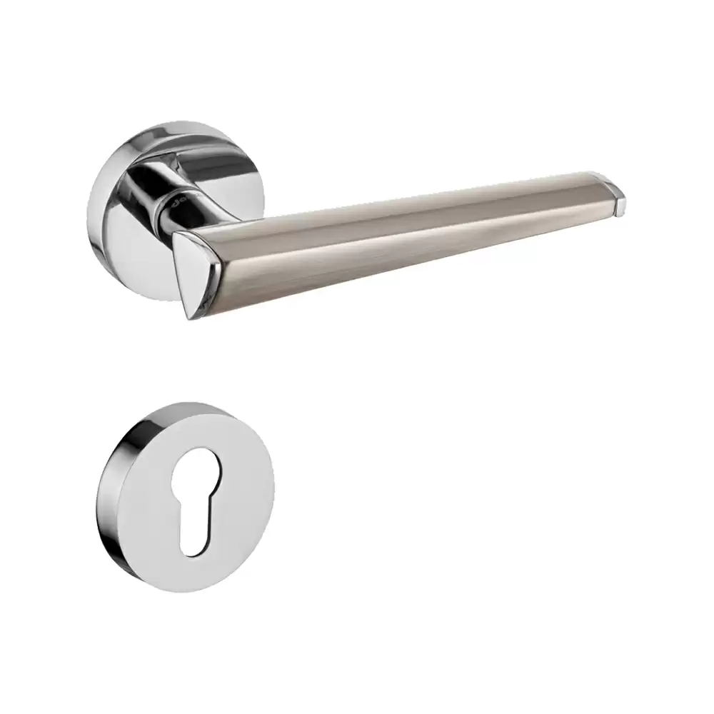 Dorset Premium Orbia Mortise On Rose Door Handle - Silver Chrome