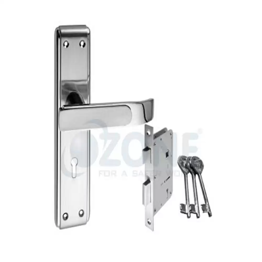 Ozone Contractor OCX-KY2 STD CP/SN 8 Inch Handle on Plate KY Door Handleset