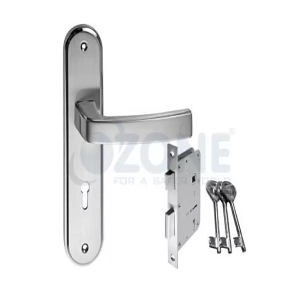 Ozone Contractor OCX-KY3 STD CP/SN 7 Inch Handle on Plate KY Door Handleset