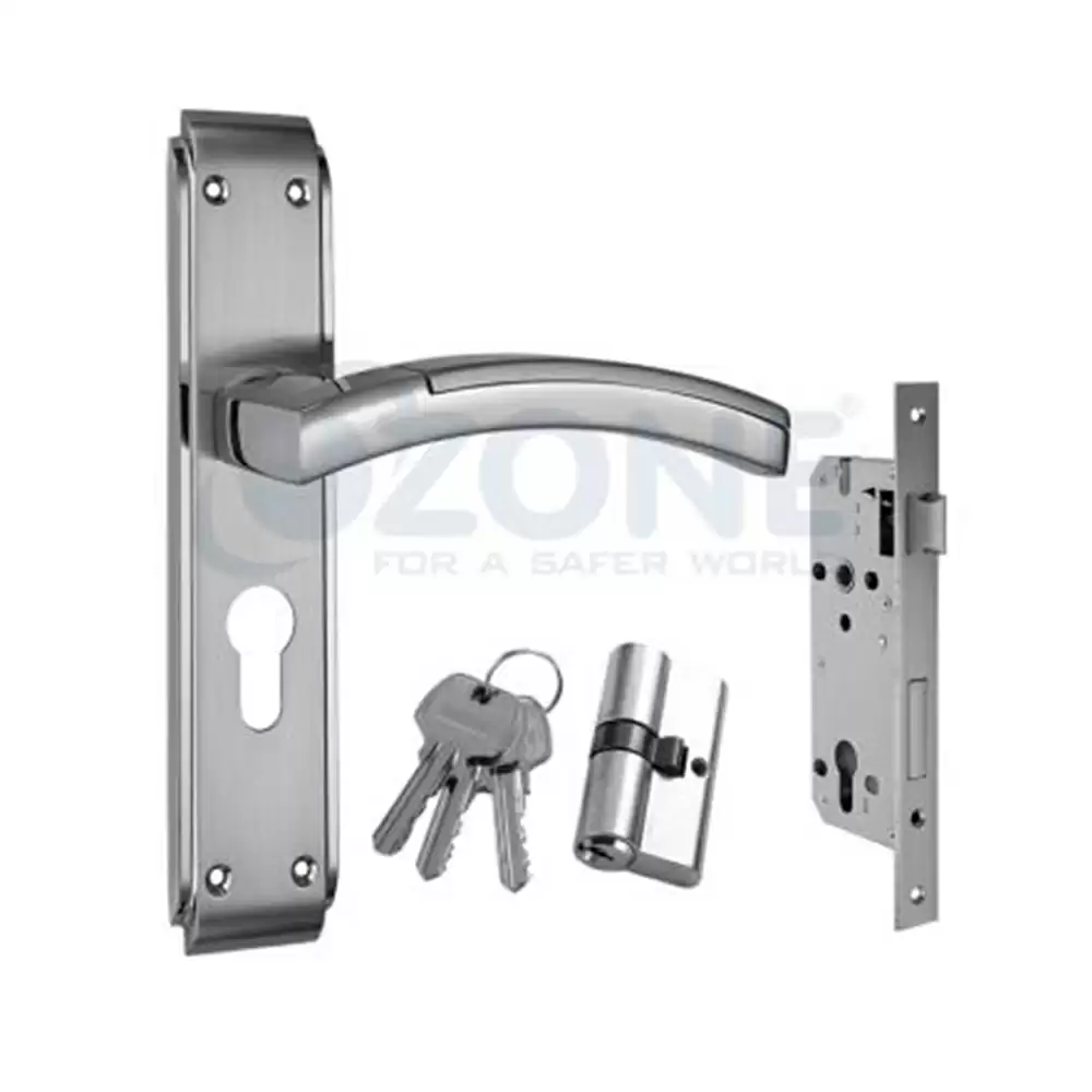 Ozone Contractor Pro OCXP-001-K60 8'' CP/SN 8 Inch Handle on Plate Both Side Key CY Door Handleset