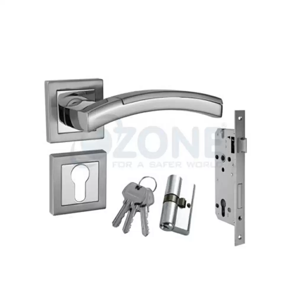 Ozone Contractor Pro OCXP-001-K60-RS CP/SN Handle on Rose Both Side Key Door Handleset