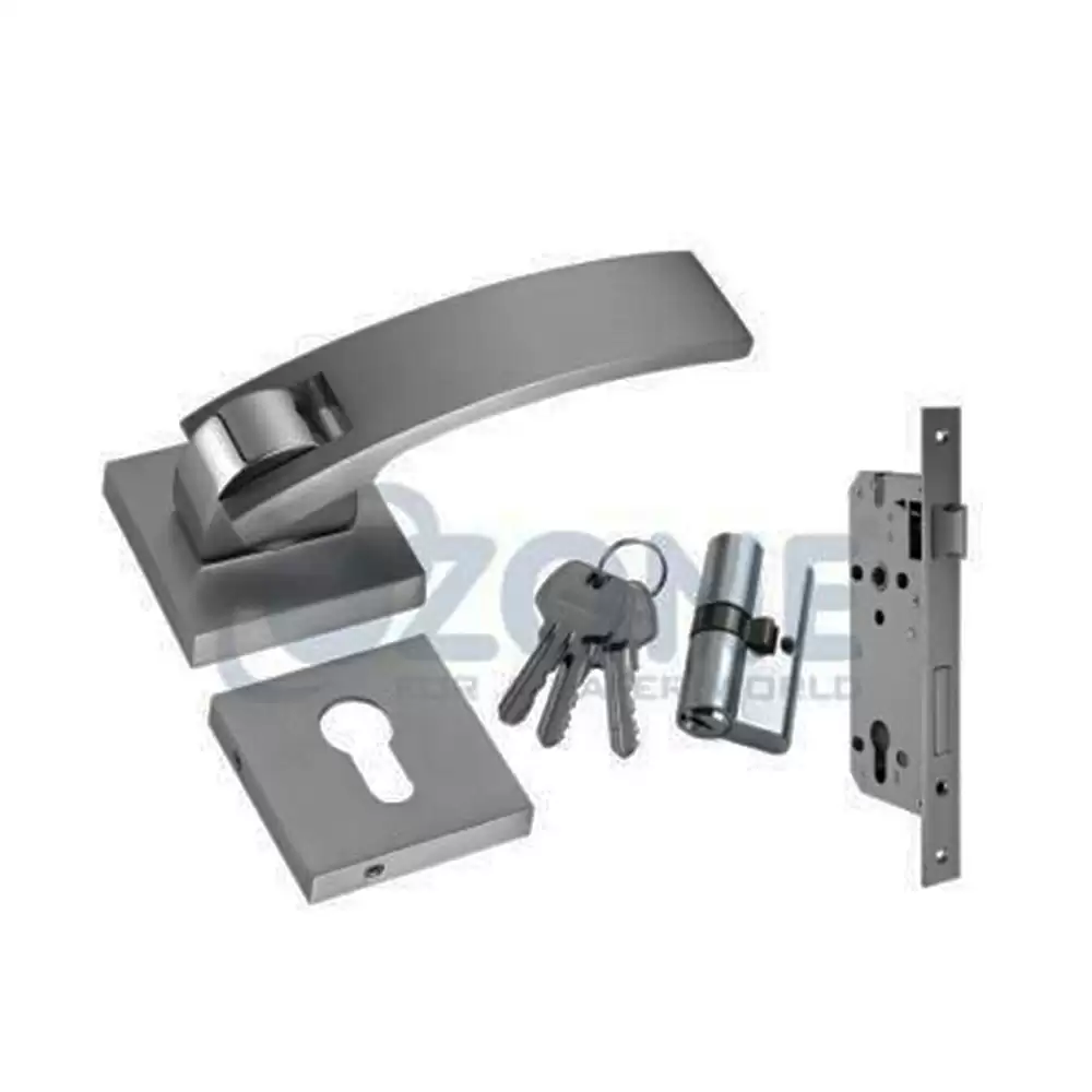 Ozone Contractor Pro OCXP-003-K60-RS CP/SN Handle on Rose Both Side Key Door Handleset