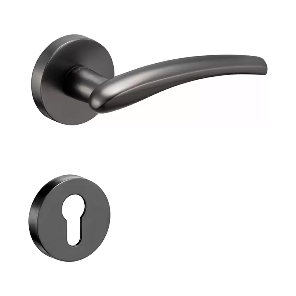 Dorset Farretto Option Mortise On Rose Door Handle - Titanium Matt