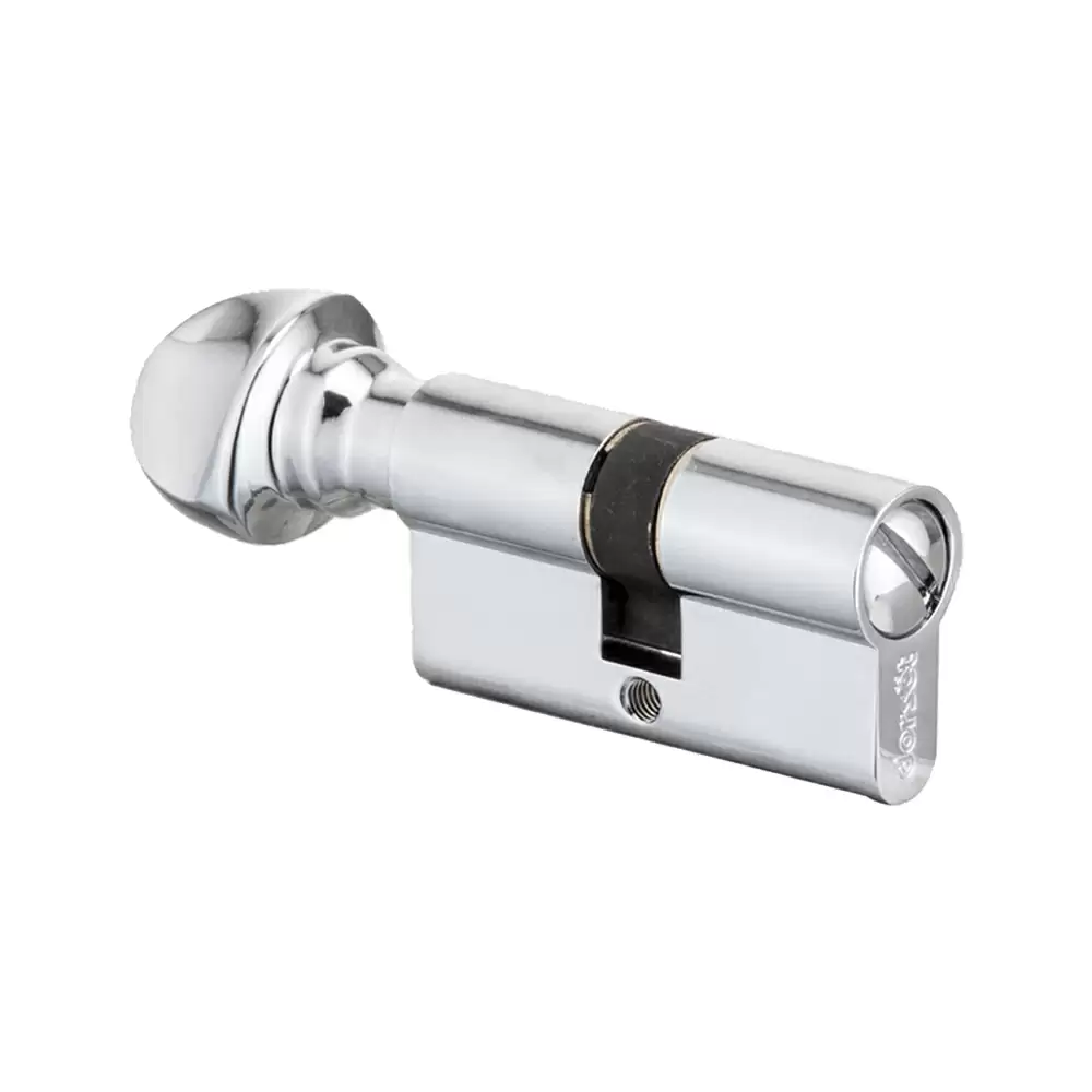 Dorset CL 202 One Side Coin & One Side Knob Euro Profile Pin Cylinder Lock - 60 mm (Silver Satin)