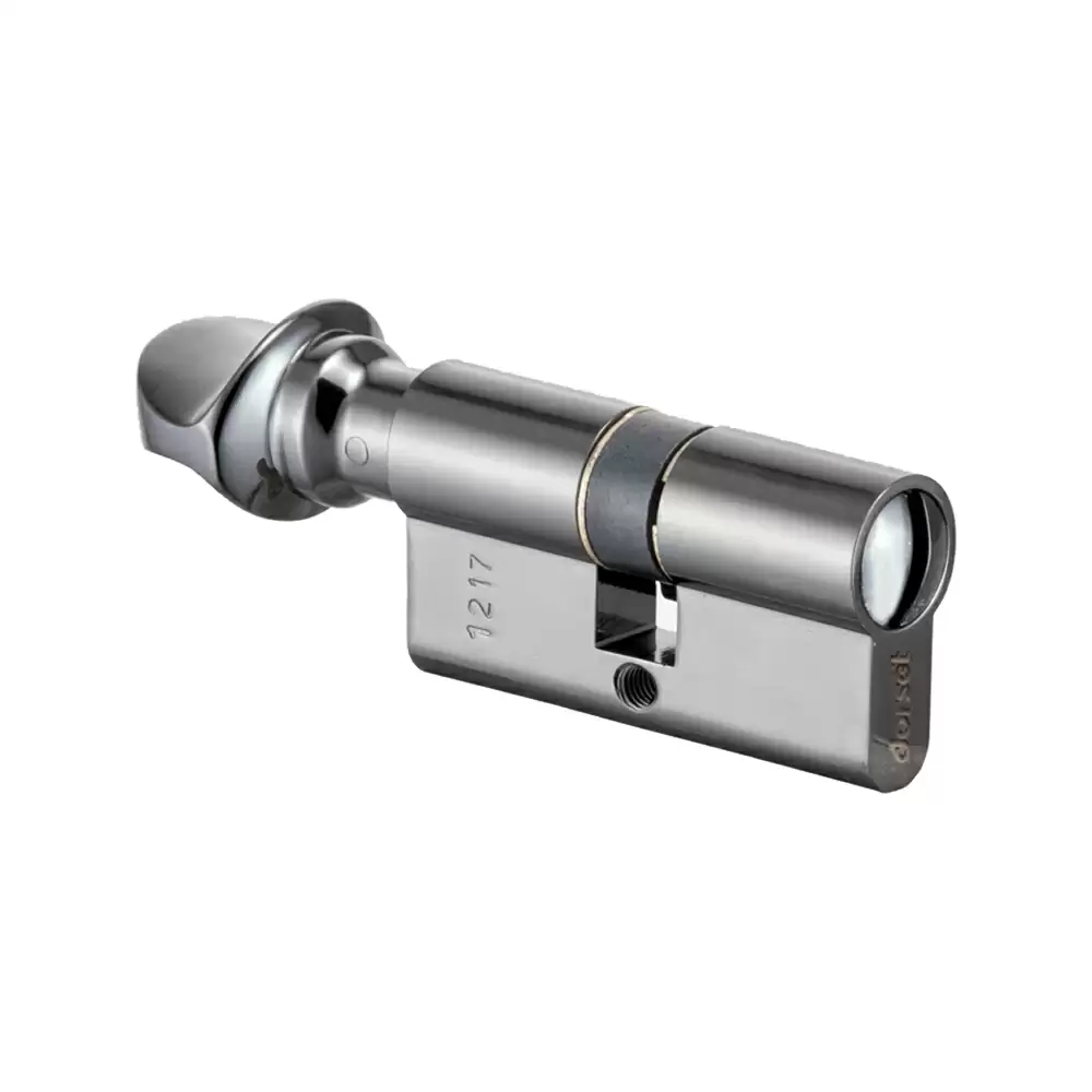 Dorset CL 205 One Side Coin & One Side Knob Euro Profile Pin Cylinder Lock - 80 mm (Titanium Matt)