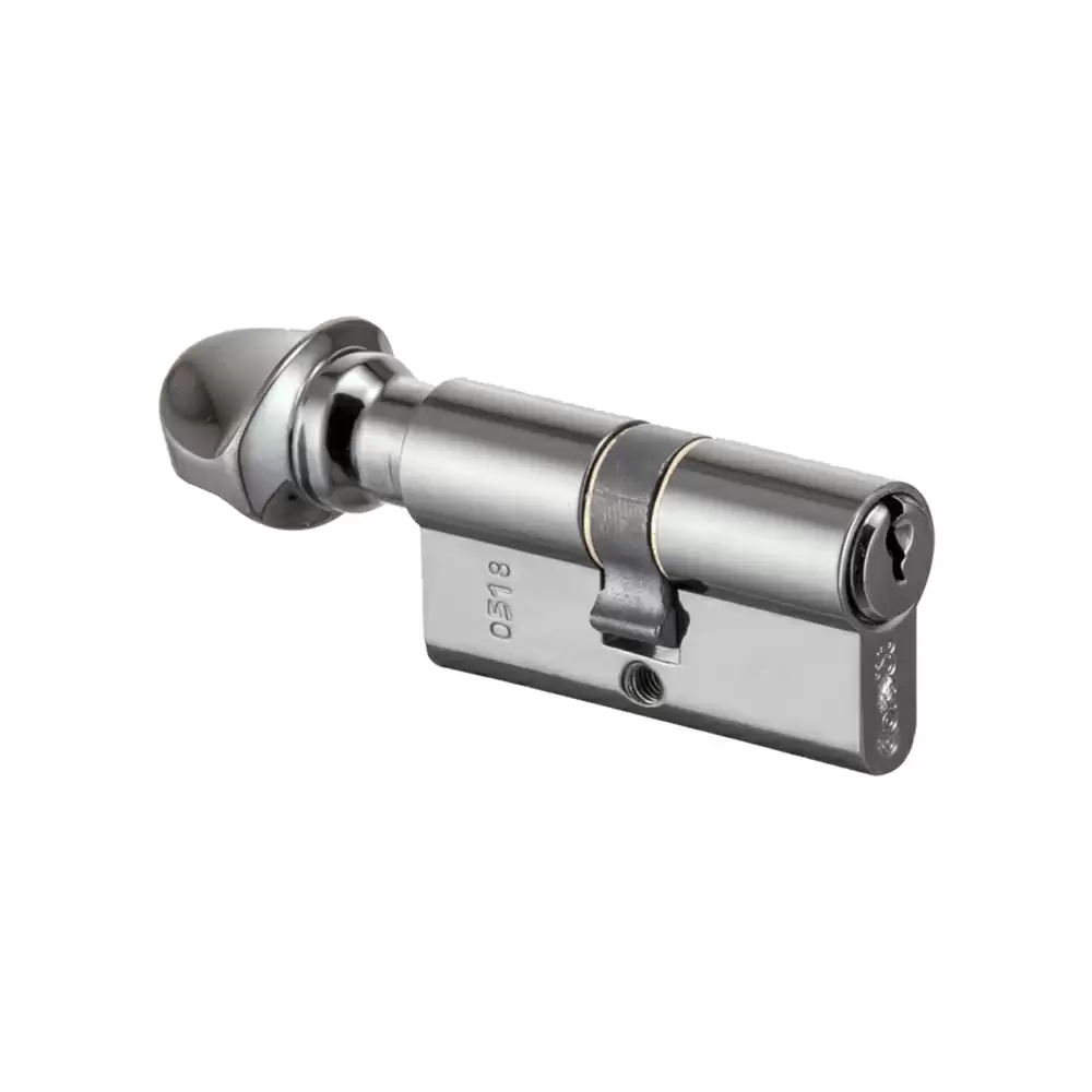 Dorset CL 107 One Side Key & One Side Knob Euro Profile Pin Cylinder Lock - 70 mm (Titanium Matt)