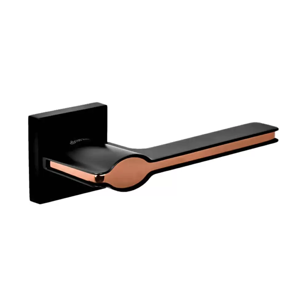 Dorset Farretto Pilot Mortise On Rose Door Handle - Graphite Matt/Hamilton Gold