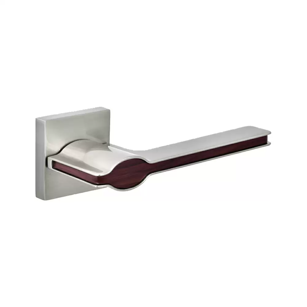 Dorset Premium Pilot Mortise On Rose Door Handle - Satin Matt/Wood