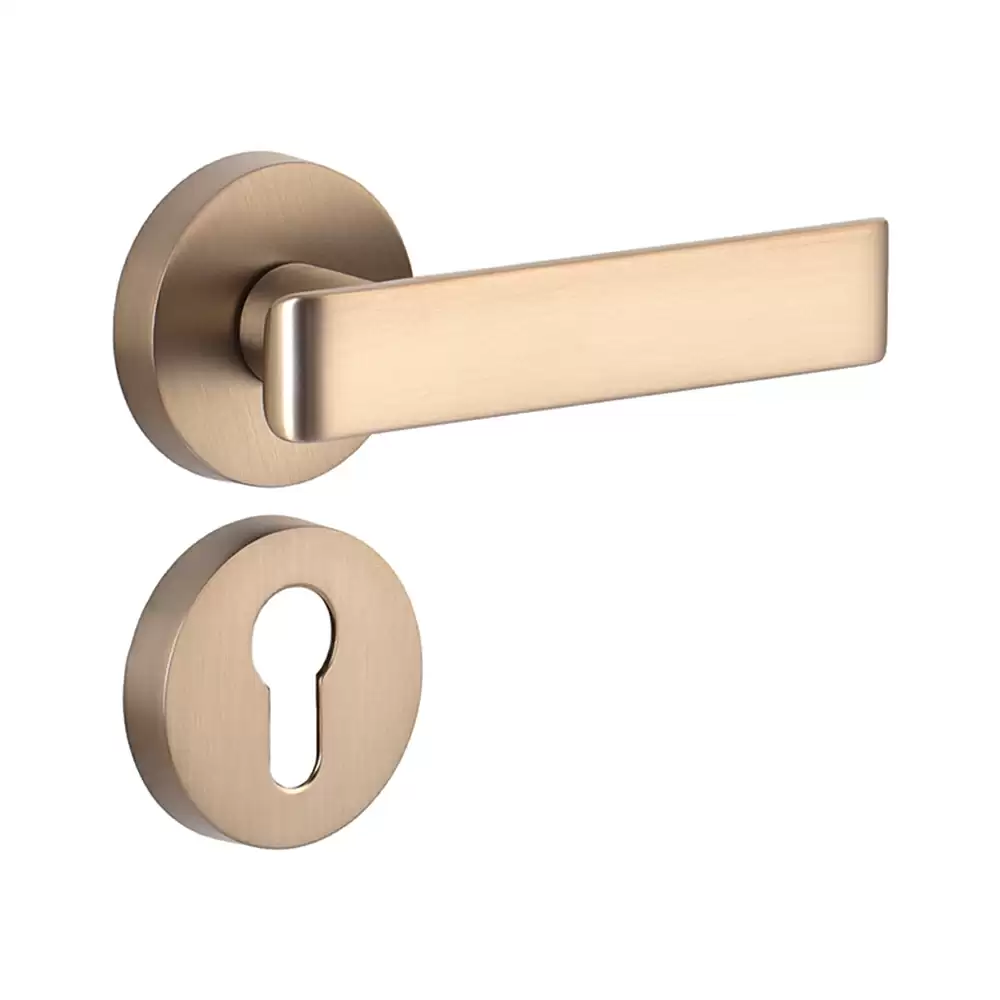 Dorset Farretto Riva Mortise On Rose Door Handle - Cognac Bronze