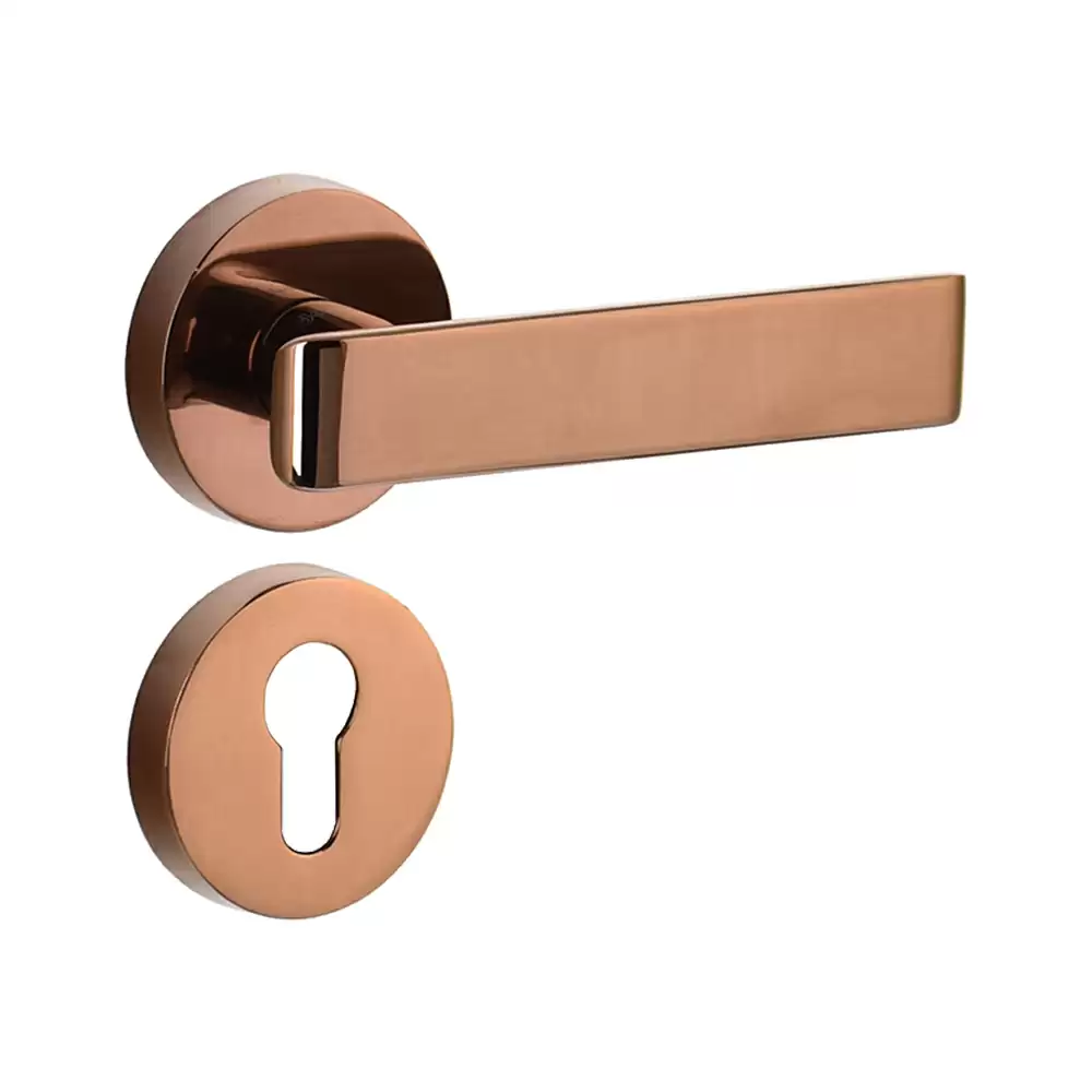 Dorset Farretto Riva Mortise On Rose Door Handle - Hamilton Gold