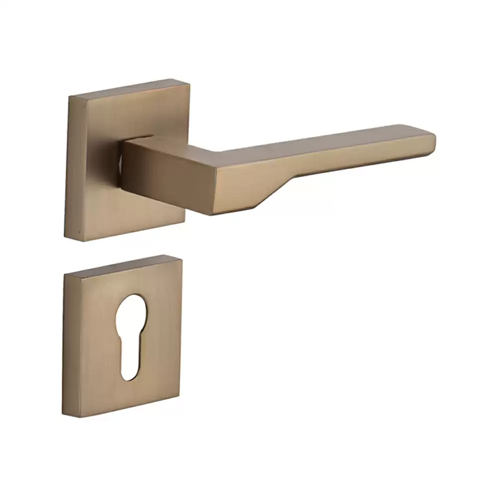 Dorset Farretto Ryder Mortise On Rose Door Handle - Cognac Bronze