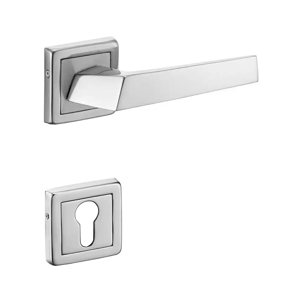 Dorset Premium Sana Mortise On Rose Door Handle - Silver Satin