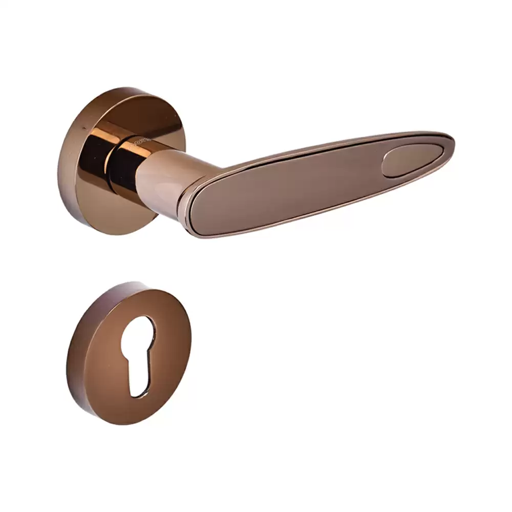 Dorset Farretto Speera Mortise On Rose Door Handle - Hamilton Gold/Ferro