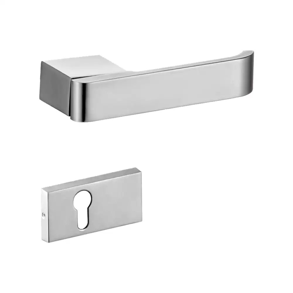 Dorset Premium Stark Mortise On Rose Door Handle - Silver Satin