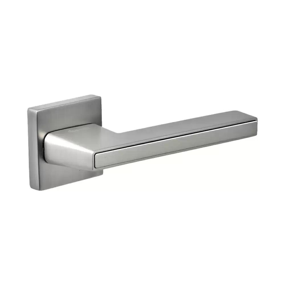 Dorset Premium Trase Mortise On Rose Door Handle - Satin Matt/Silver Satin