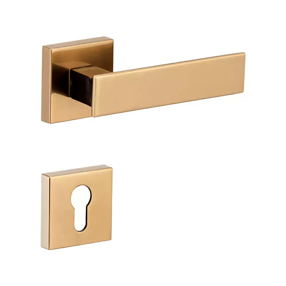 Dorset Farretto Vitra Mortise on Rose Door Handle - Hamilton Gold