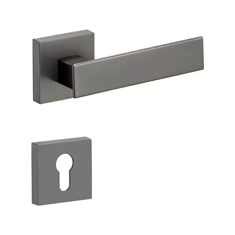 Dorset Farretto Vitra Mortise on Rose Door Handle - Titanium Matt