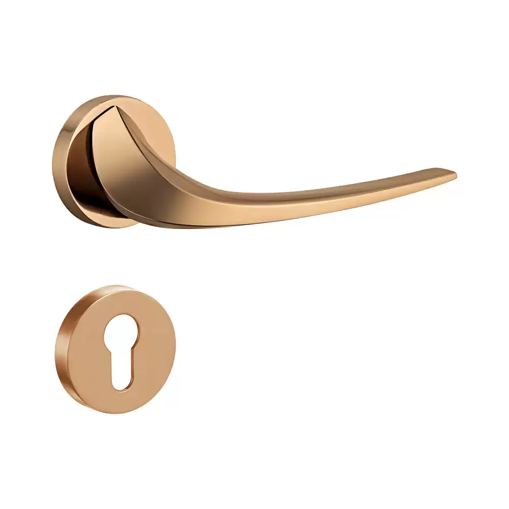 Dorset Farretto Velvet Mortise On Rose Door Handle - Hamilton Gold