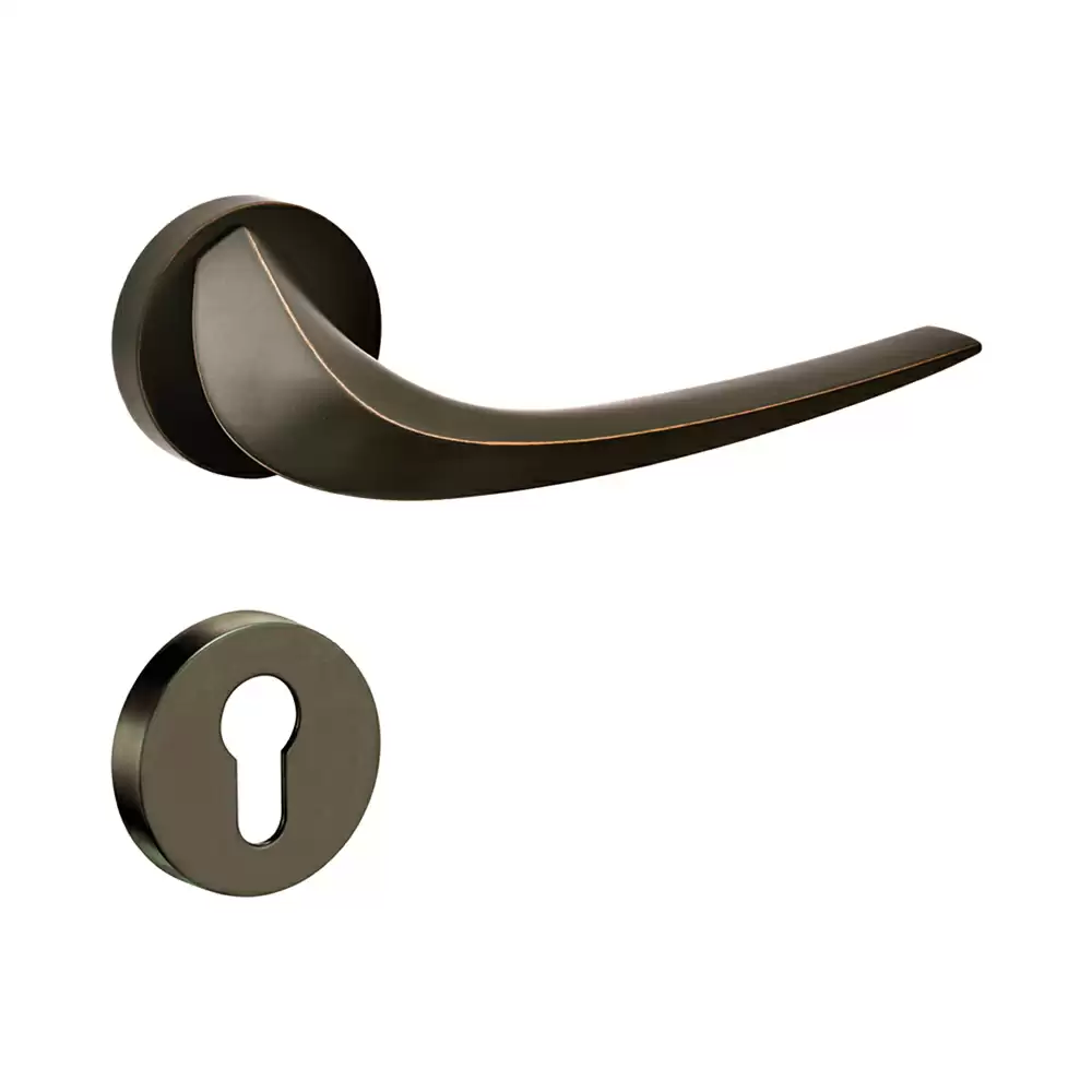 Dorset Farretto Velvet Mortise On Rose Door Handle - Titanium Copper