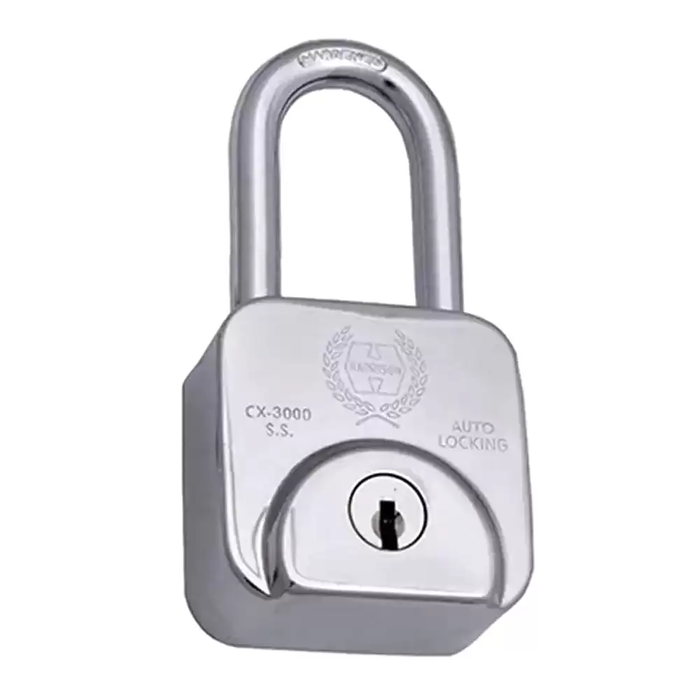 Harrison CX-3000 S/S Chain and Plate 12 Pins Padlock With 3 Keys - 60 mm (Satin Nickle)