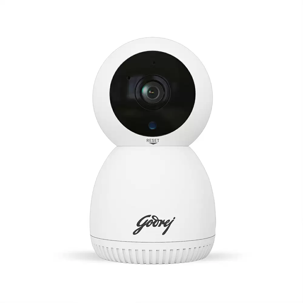 Godrej EVE PRO 3MP (HD) Pan-Tilt Smart WiFi Camera For Home with 2-Way Audio, Night Vision, Smart Motion Tracking, Alarm (White)