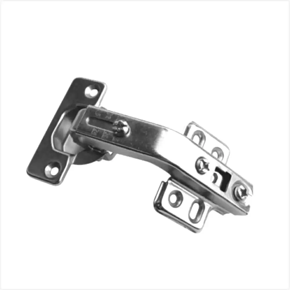 (Pack of 2) Inox C7.02.105 Corner Pie Double Adjustment Concealed Hinge With Mounting Plate - Silver Finish