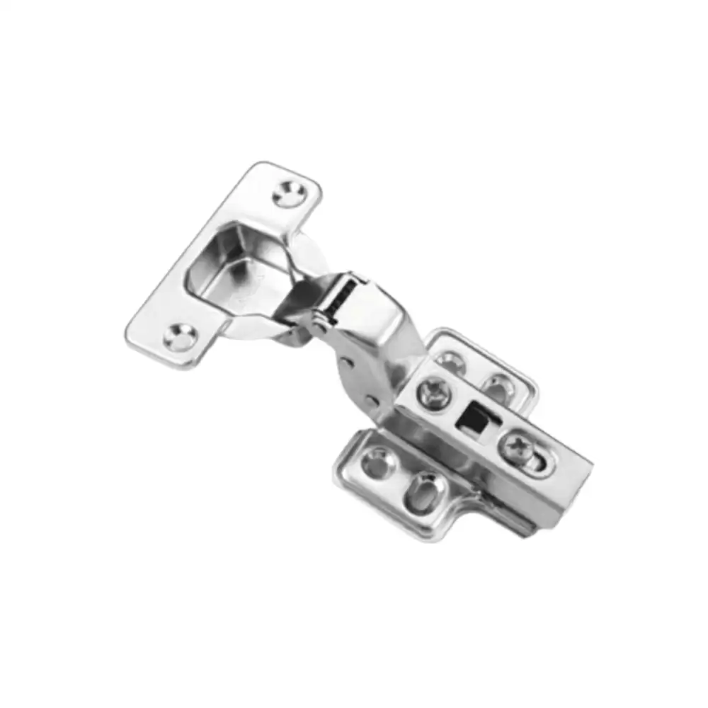 Inox C7.02.303 Inset Clip-On Thick Door Double Adjustment Concealed Hinge With 15 Crank Mounting Plate - Silver Finish