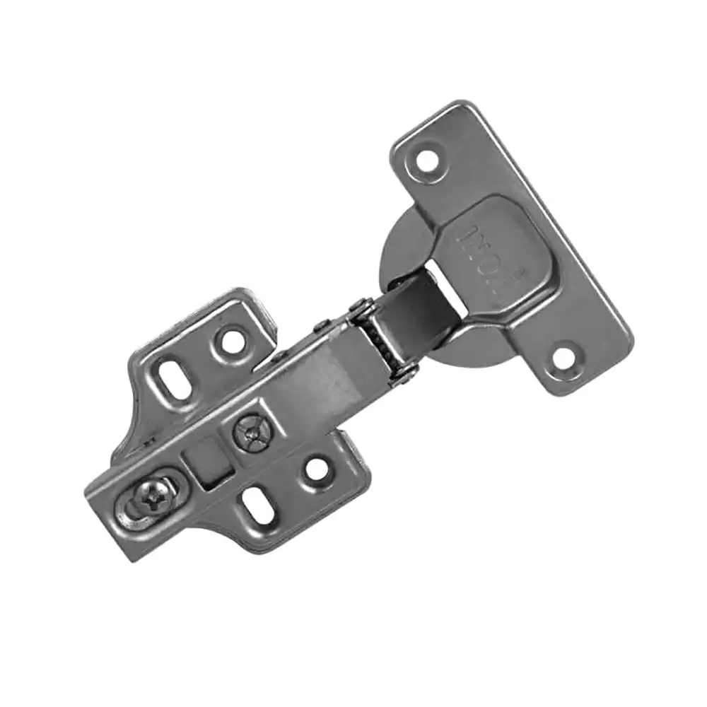 Inox Quantum C7.05.101 Full Overlay Slide-On Concealed Hinge With 0 Crank Mounting Plate - Silver Finish