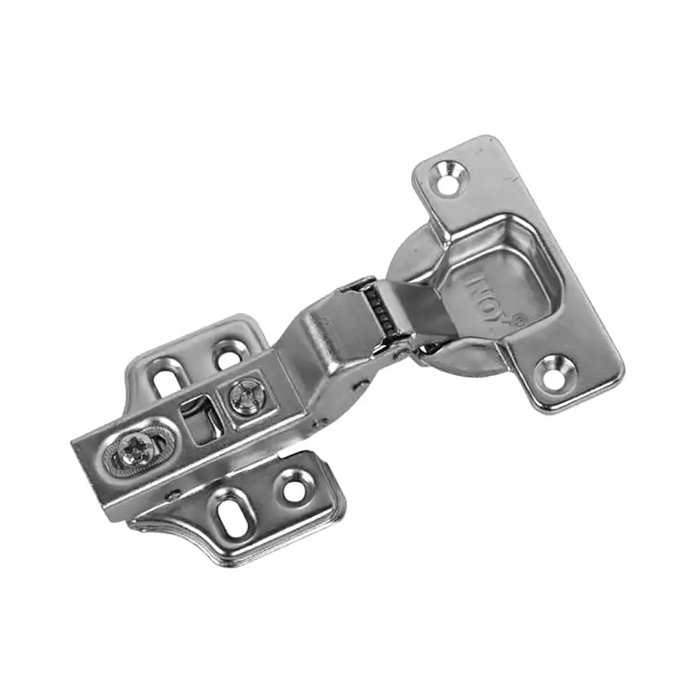 (Pack of 2) Inox Quantum C7.05.103 Inset Slide-On Concealed Hinge With 15 Crank Mounting Plate - Silver Finish