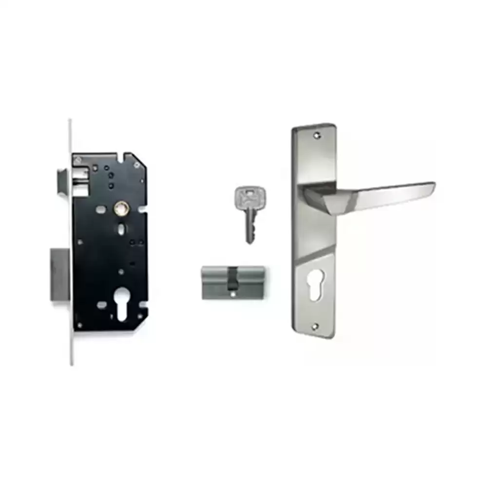 Godrej 6238 NEH 12 8 Inch CY Handle on Plate Both Side Key Door Handleset With Lock Body