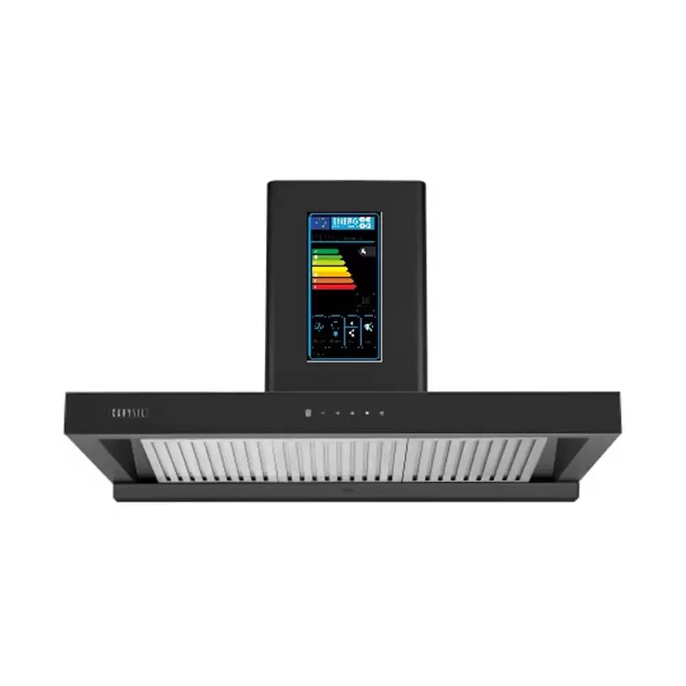 Carysil Berlin 90 cm Auto Clean Baffle Filter Hood Wall Mounted Kitchen Chimney, Suction Capacity 1200 m³/hr - Black