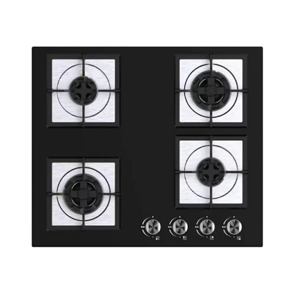 Carysil Brazzo 60 cm 4 Burner Auto Ignition Glass Top Built-in Hob - Black (2 Years Warranty)